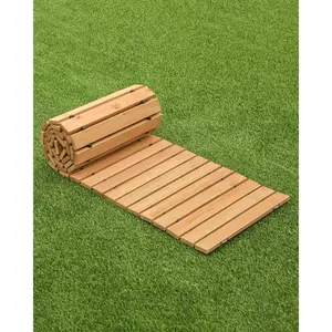 VEVOR Wooden Garden Pathway, 8 ft Lx 17 in W, Non-Slip Straight Garden Walkway, Roll Out Cedar Outdoor Walkway Path with Wire Rope Connection, Decorative Garden Paver for Backyard Wedding Party