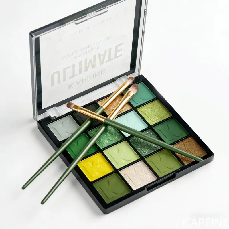 K'apeine 16 Shades Multichrome Eyeshadow Palette, Matte Metallic Shimmer, 3 Brushes, Pigmented, Halloween Cosplay, Party Daily Use