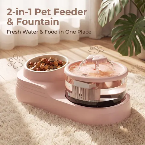 Pet Water Fountain, Quiet Cat Bowl, Anti-Tip, Large Capacity, Recirculating Water Feeder, Animal Feeding Supply