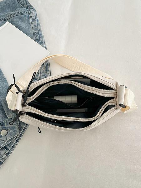 Multi-compartment casual crossbody bag, fashionable, versatile and compact, simple solid color with multiple colors to choose from, lightweight and portable small crossbody bag, niche creative, suitable for office workers, etc., Minimalist crossbody bag