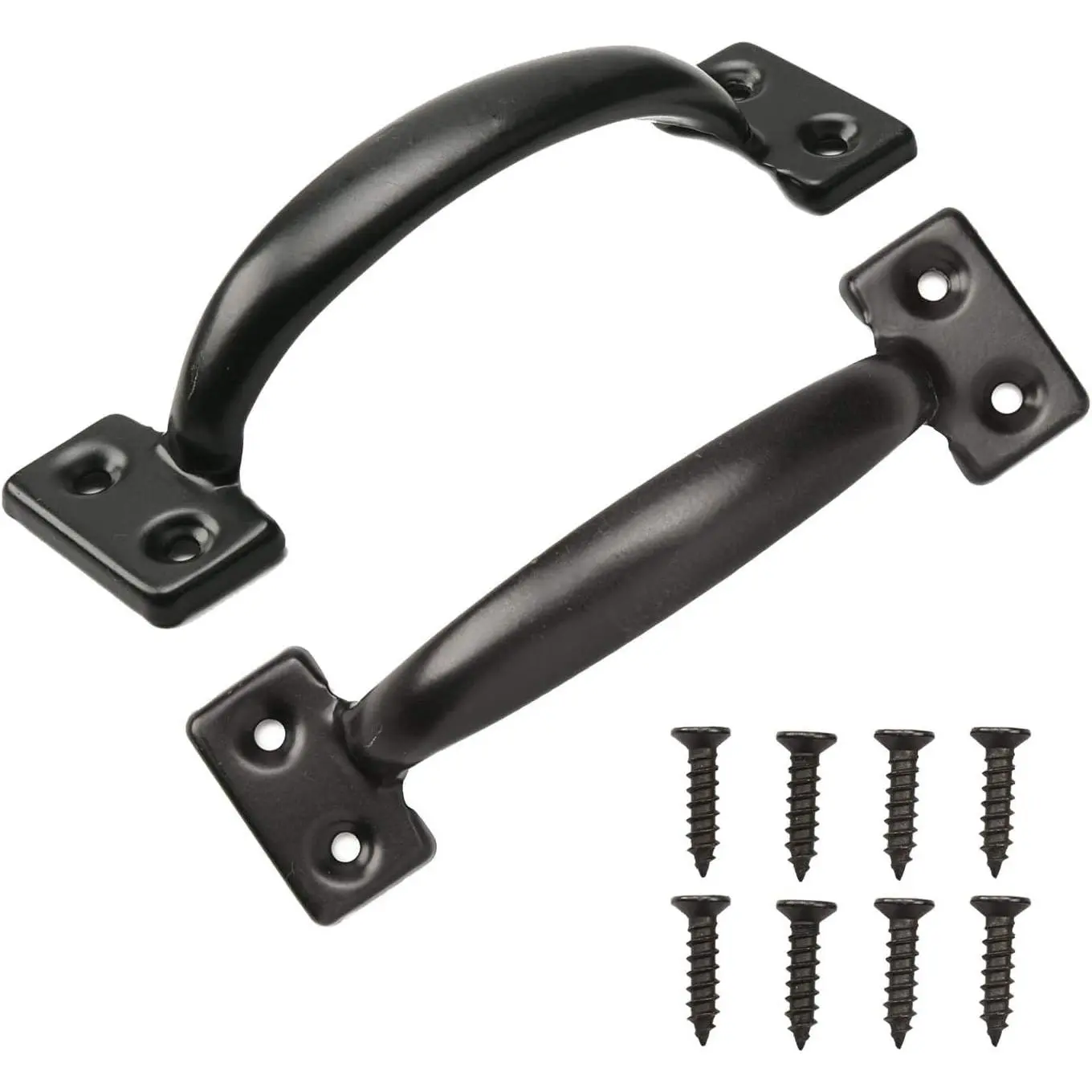 2 count 6-1/2 Inch Pulls Black Door Pull Handle Metal Kitchen Cabinets Furniture Wardrobe  Handle in Black Door Hardware Gate Handle Door Pulls Warehouse Outdoor