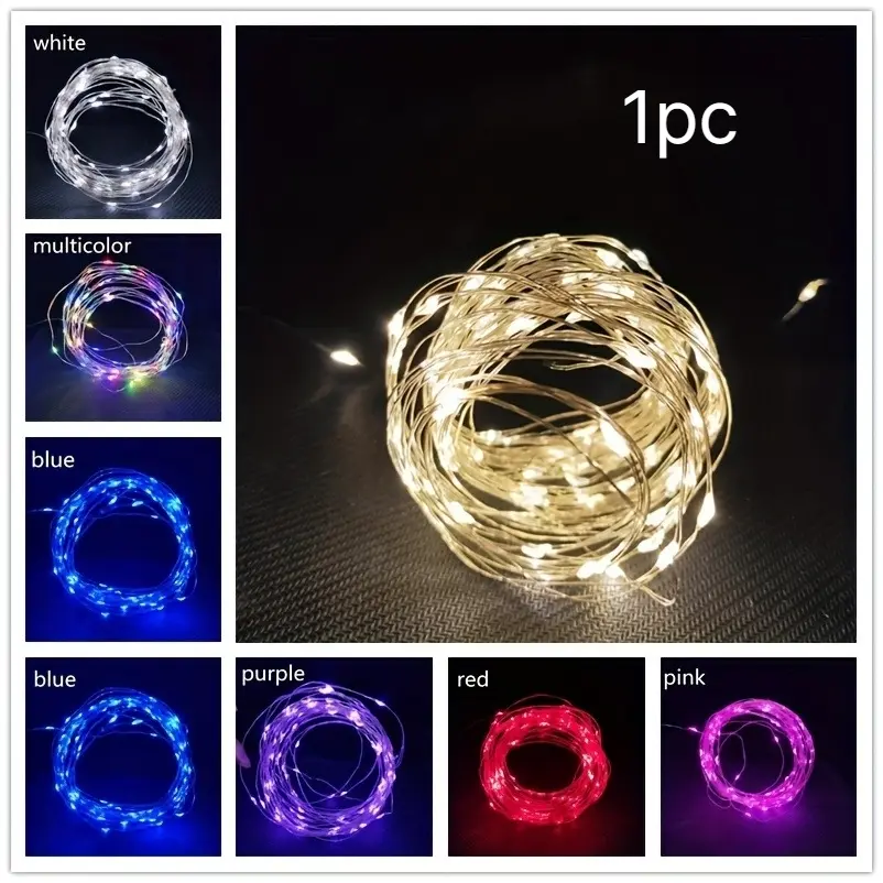 10m LED Battery Powered LED Copper Wire Fairy String Light Waterproof For Garden Outdoor Party Christmas Decor