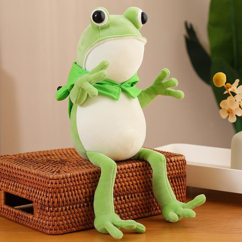 45/60/80CM Kawaii Cloak Frog Plush Toy Soft Stuffed Animal Lovely Hat Big Eyes Anime Doll Hug Pillow Birthday Xmas Gifts