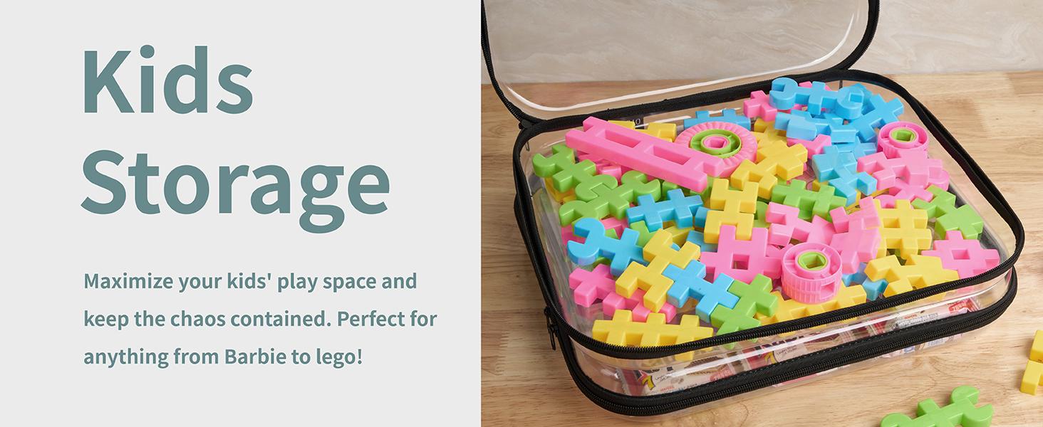 Clear Hard Shell Zipper Case 3 Pack, Hard Plastic Bag, Clear Travel Toiletry Pouch,Portable Cosmetic Bag with Zipper,Toy Storage Bins, Pencil Storage Organizer, Office Supplies Storage Case