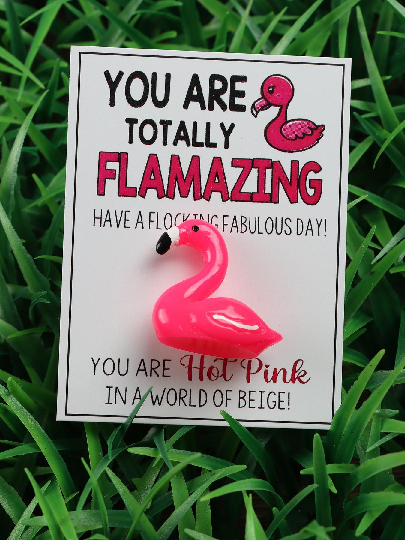 Charming Flamingo Design Pocket Hug Card, Greeting Card, Fun Party Cards, Fashion Accessories for Women & Girls, Ideal Inspirational Gift for Holidays & Parties