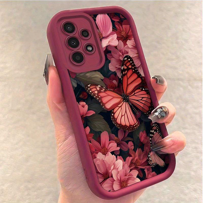 Phone Case: Samsung Butterfly Blooming Flower Pattern Phone Case, Suitable for Samsung Galaxy S26 S25 S24 S23 S22 S21 Fe Plus Ultra A13 A14 A15 A16 A17 A33 A34 A35 A36 A52 A53 A54 Note20