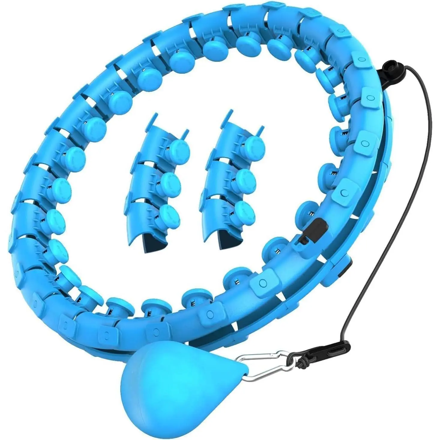 Weighted Hula Hoop for Adults 24 Detachable Knots 2 in 1 with Massage Ball | Weight Loss Exercise, Plus Size Fit, Abdomen Fitness, Beginner Friendly, Smart Infinity Design