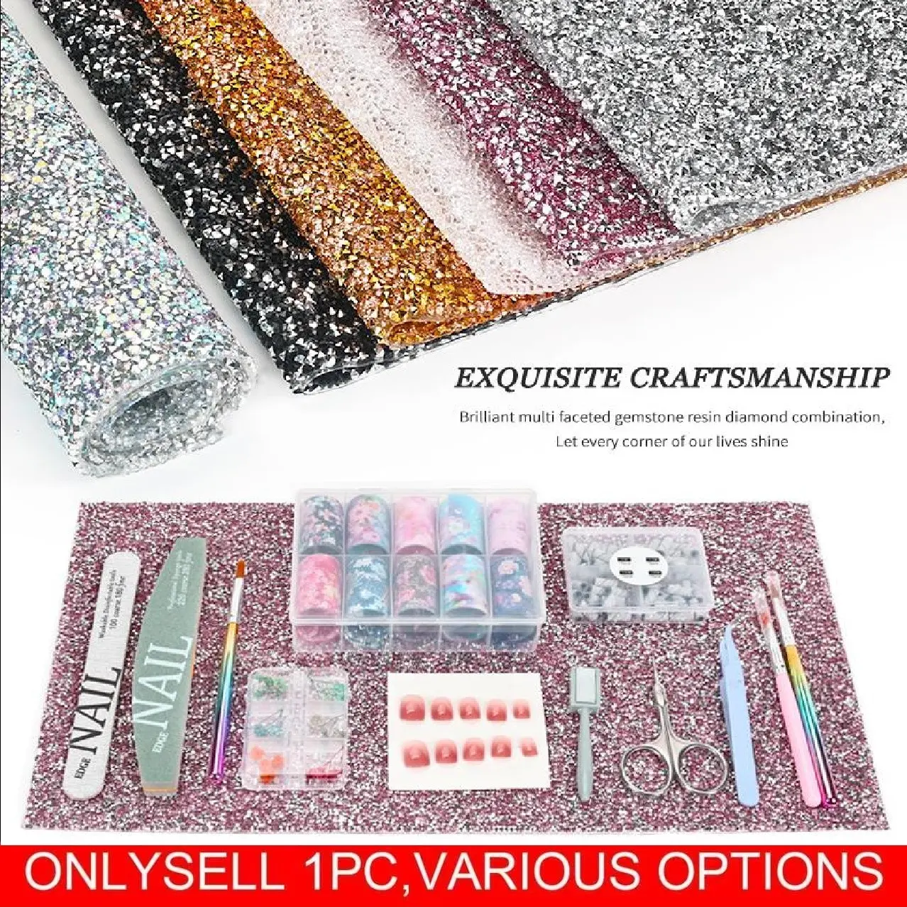 24cm/9.4inch X 40cm/15.8inch Shiny Rhinestone Board Rhinestone Sticker DIY Craft Self-Adhesive Glitter Rhinestone Crystal Gem Sticker for Valentine's Day Gifts, Bags, Crystal Diamond Sticker, Nail Table Mat, with Diamond Nail Salon Nail Arm Wrist Rest