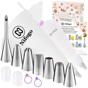 Piping Bags and Tips Set, Cake Decorating Kit Supplies, Frosting Piping Kit for Baking with Pastry Bags and Tips, Standard Converters, Silicone Rings, Reusable Piping Bags for Cookie Icing, Cupcake