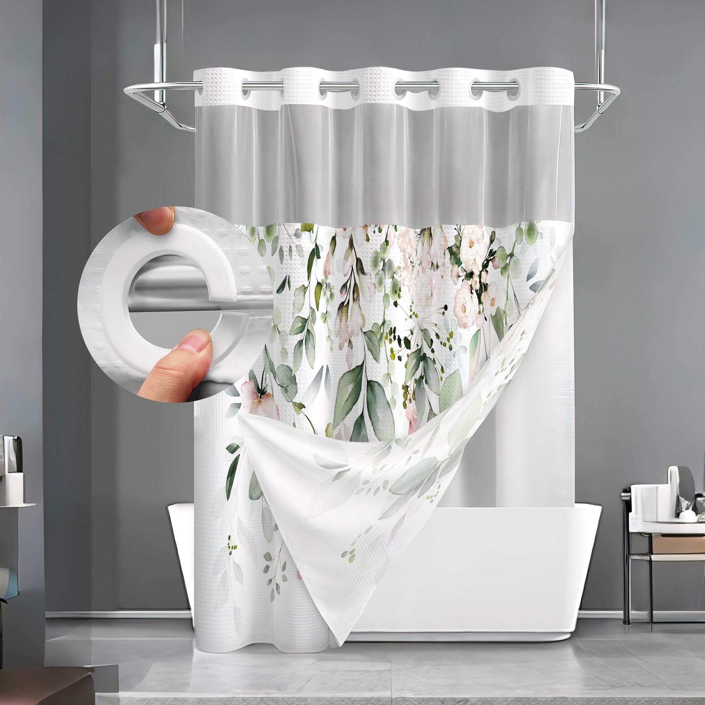 Marble Pattern Shower Curtain, Waterproof Bathroom Curtain with 12 Hooks, Bathroom Decor Supplies for Home, Hotel, Salon, Dormitory, Bathroom Accessory