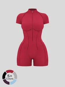 European and American Cross-Border Fitness One-Piece, Stand Collar Zipper, Home Training, Butt Lifting Yoga Suit, Sports Apparel, Yoga Jumpsuits, Sporty Jumpsuit, Workout Gym Clothing