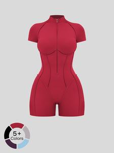 European and American Cross-Border Fitness One-Piece, Stand Collar Zipper, Home Training, Butt Lifting Yoga Suit, Sports Apparel, Yoga Jumpsuits
