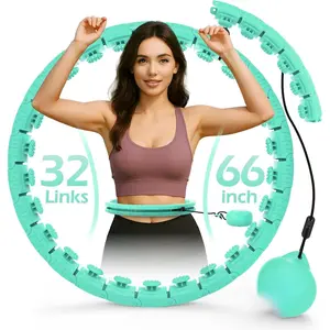 Weighted Hula Circle with 26/32 Links(56-66 Inch) for Adults , Infinity Fitness Hoop Plus Size, for Women Smart Exercise Equipment
