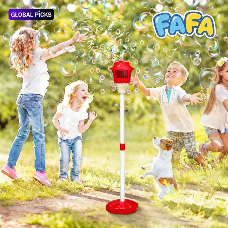 Kids Automatic Bubble Machine Blower with Lights Rechargeable Outdoor Spring Summer Toys Easter Children's Day Gift Automatic Bubble Maker #GLOBAL PICKS