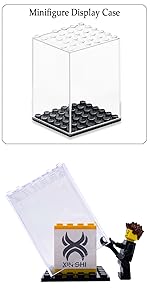 SUNDAY MIRTH Display Case for Minifigure Action Figures Blocks, Display Box Storage for Lego Minifigures, Suitable for Lego Lovers, Black