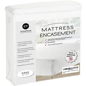 Waterproof Mattress Protector King Size - 6-Sided Zippered Mattress Encasement, Breathable Fabric Cover, Machine Washable, Fits King Mattress 78 x 80 Inches, Up to 16" Deep