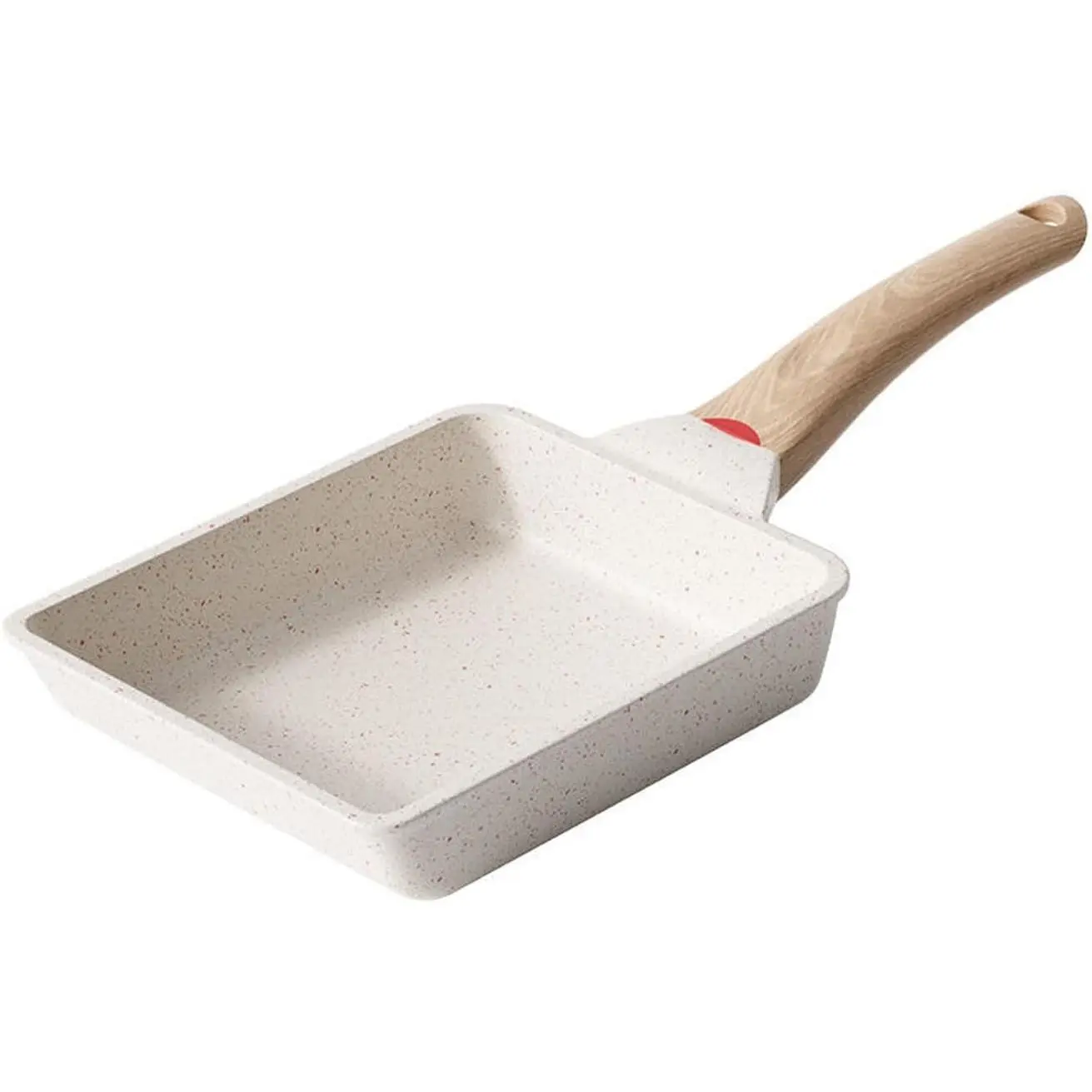 Non-Stick Rectangular Tamagoyaki Pan, 6 X 7 Inch White Small Japanese Omelette Egg Frying Pan