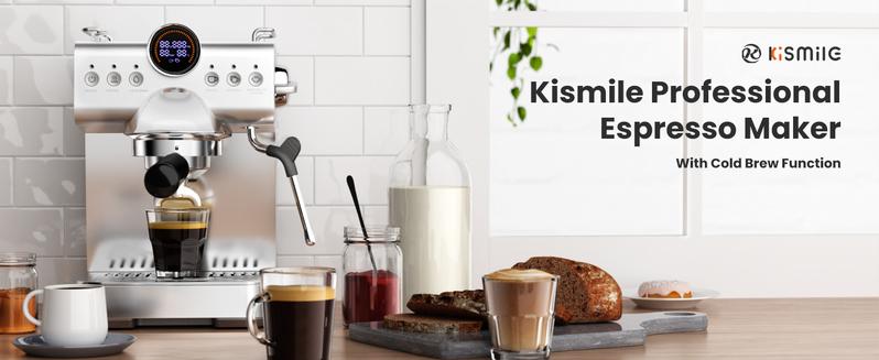 Kismile Espresso Machine with Cold Brew, Professional Espresso Maker with Milk Frother Steam Wand for Latte & Cappuccino, Espresso Coffee Machine with LED Display for Home Use(Stainless Steel) Kismile Espresso Machine with Cold Brew, Professional Espresso Maker with Milk Frother Steam Wand for Latte & Cappuccino, Espresso Coffee Machine with LED Display for Home Use(Stainless Steel)