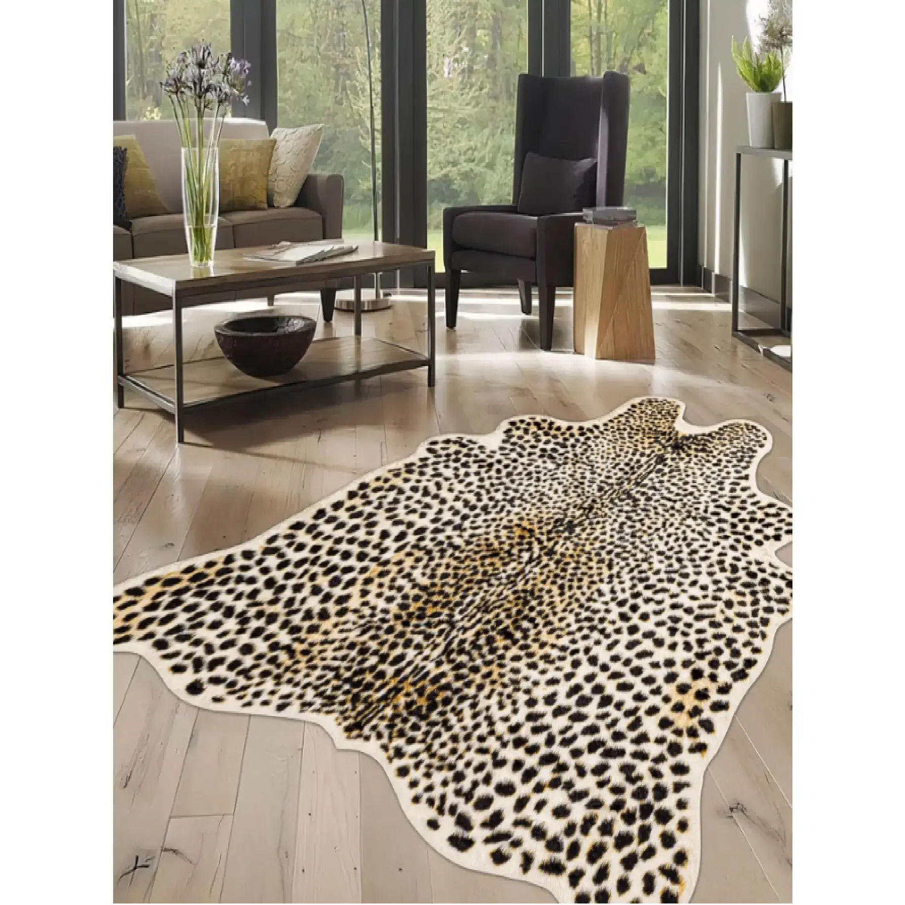 1pc Leopard Print Carpet, Velvet Carpet, Room Decor, Anti-Slip Durable, Sound Insulation, Skin-Friendly Soft, Easy To Clean, Indoor Doormat, Living Room Carpet, Bedroom Carpet, Bathroom Mat, Washable Carpet, Home Decor, Floor Decoration, Fl