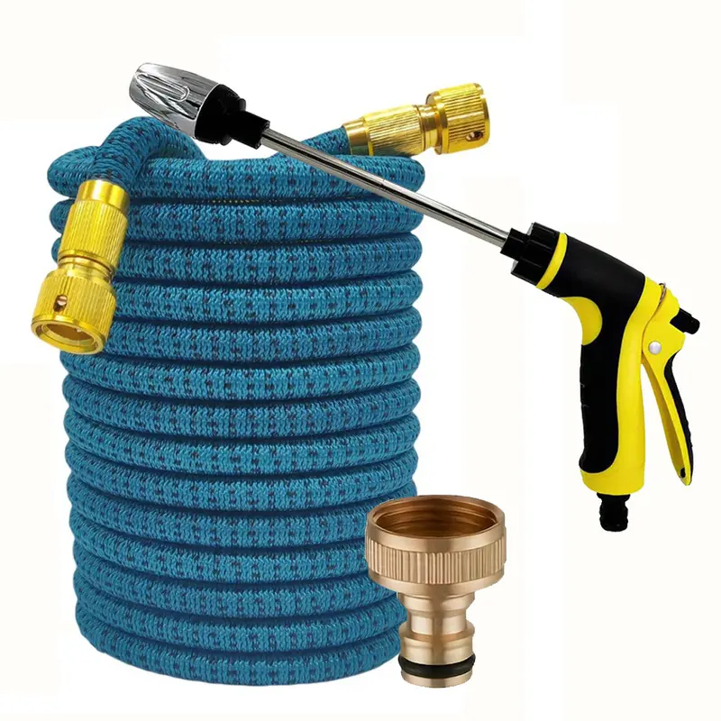 25/50/75/100FT Stretchable Water Hose No Kink Lightweight Expandable Garden Water Pipe with Heavy Duty Spray Nozzle