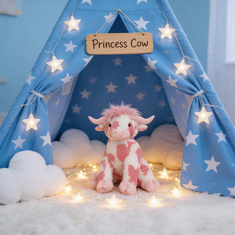 10 - inch Highland Cow Stuffed Animal: Ultra - cute Fluffy Plush Gift! Realistic Figure & Weighted Design for Ideal Decor or Toy