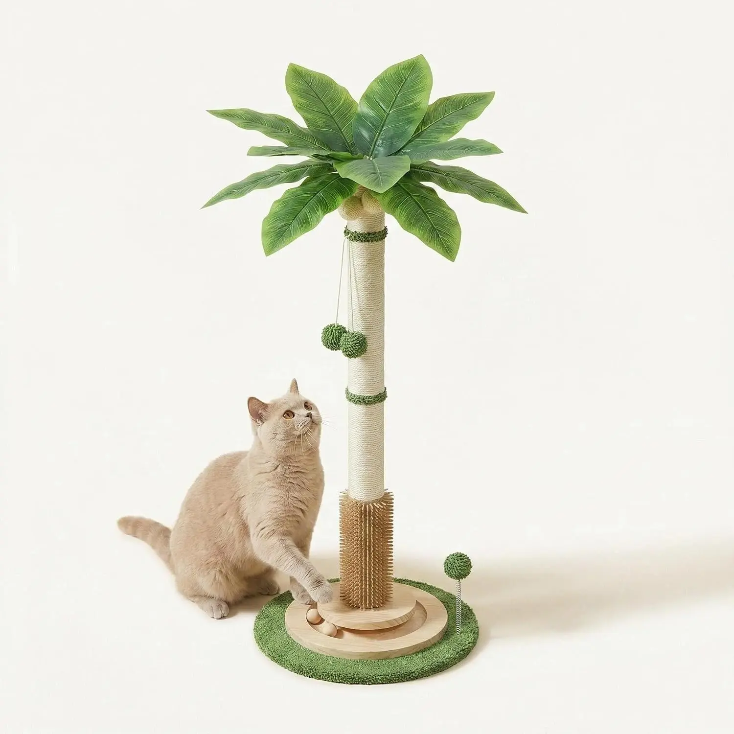 35.4" Tall    for Large Cats Heavy Duty  Scratch  for Indoor Cats Large Scratch Posts for Adult Cats Sisal Rope Covered   with Ball Sturdy Claw Scratcher  Base
