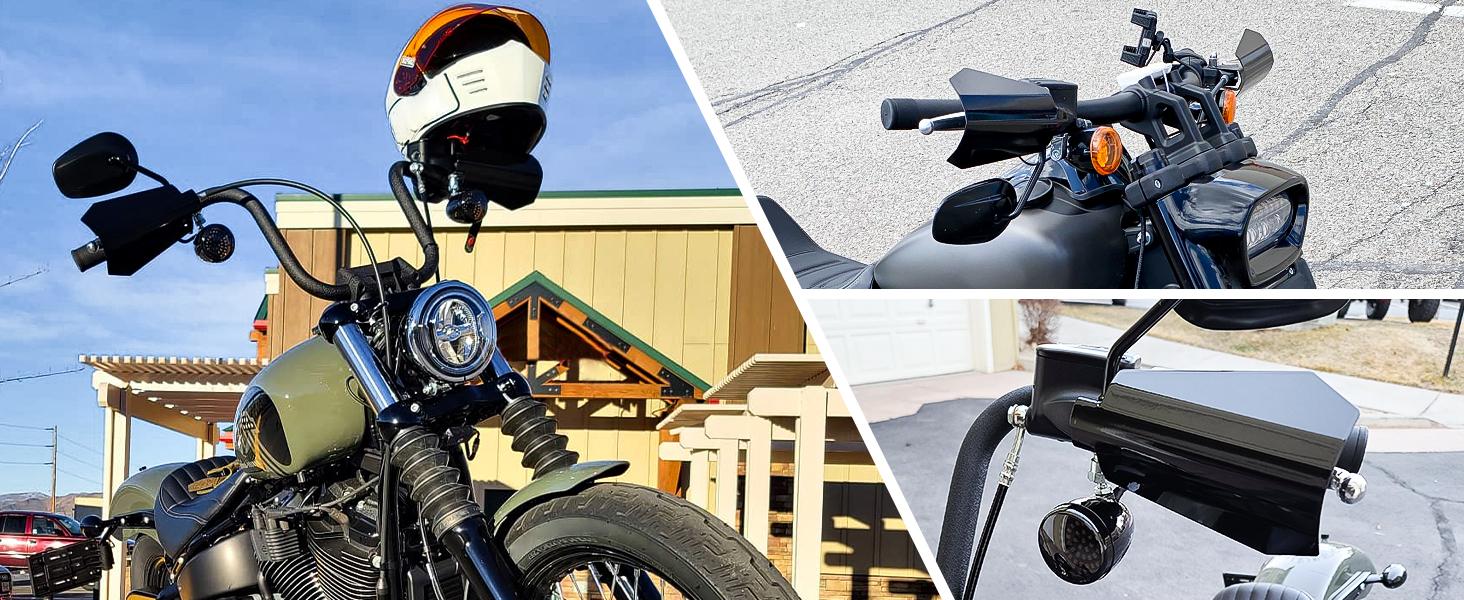 THE WELL KEPT Gloss Black Coffin Cut Handguards For Harley Sportster,Touring,Street Glide,Road King,Electra Glide 2007-2023 (Cable Clutch Style-Large)