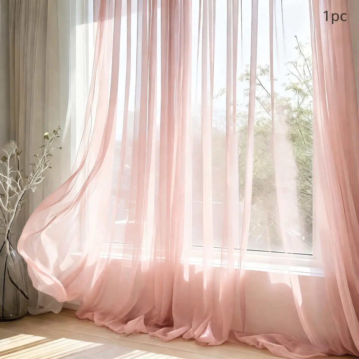 Romantic Dirty Transparent Curtain, Lightweight Sheer Rod Pocket Design, Ideal for Bedroom Living Room Wedding Stage Decor