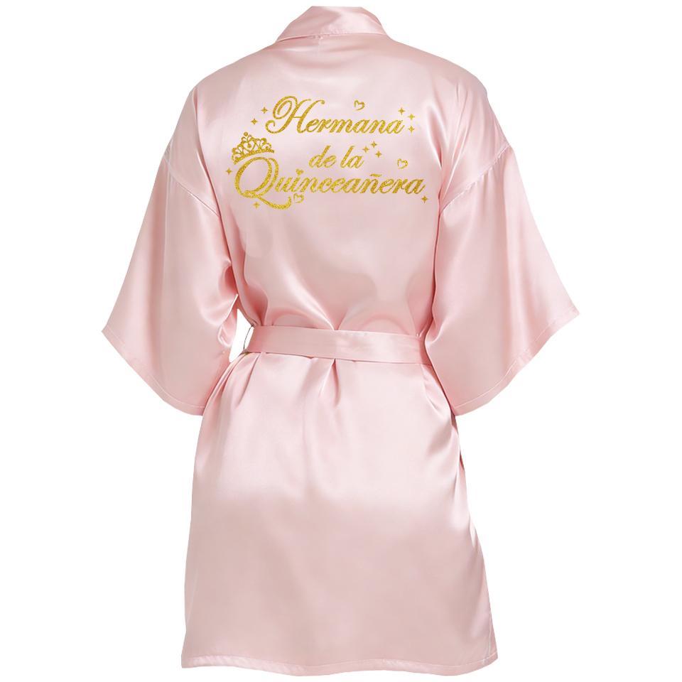 Mis Quince Años Quinceañera Robe Birthday Party Bathrobe Elegant Girls Celebration Gown for 15th Anniversary Ceremony