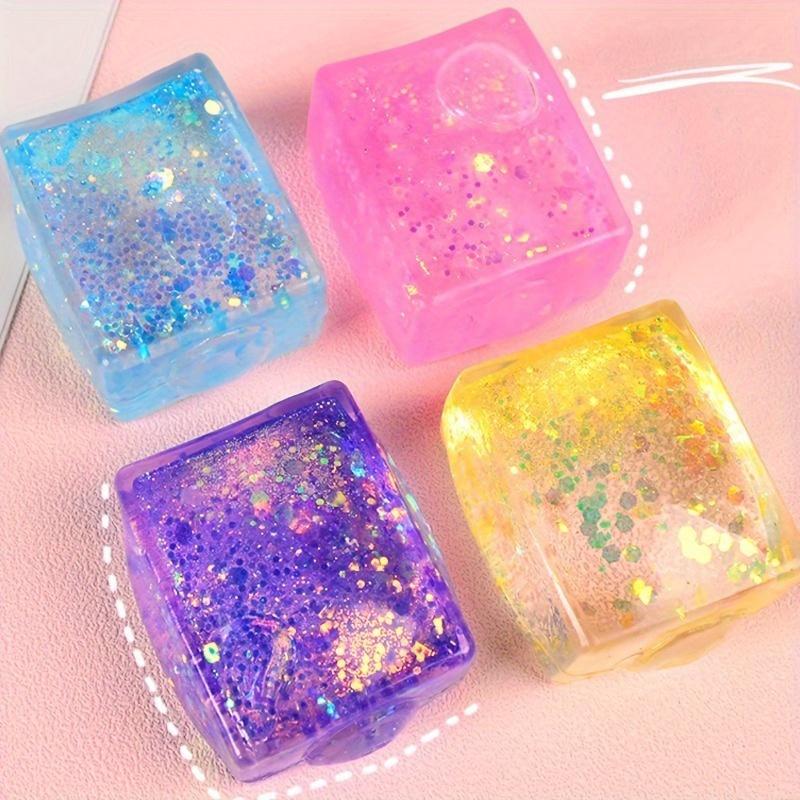 Aurora Malt Ice Cube Sensory Toy, Soft Tofu Slow Bounce Stress Ball, Square Plastic Fidget Squeeze for Office Break Room Party gifts Aurora Malt Ice Cube Sensory Toy, Soft Tofu Slow Bounce Stress Ball, Square Plastic Fidget Squeeze for Office Break Room Party gifts