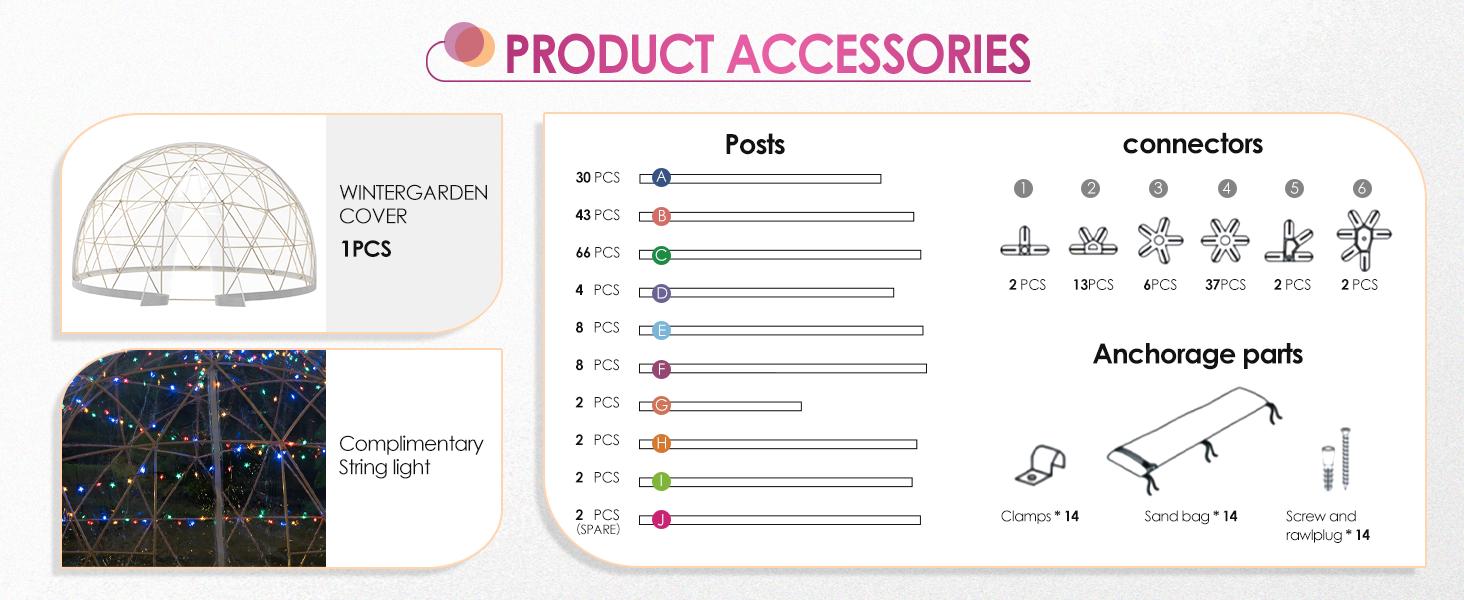 Upgraded 12FT Garden Dome igloo with LED Lights – Camping Shelters with Reinforced PC Cover, 1.5mm Poles & 0.3mm Fabric |   Outdoor globe tent for 6–10 People, Waterproof Windproof for Backyard or Patio