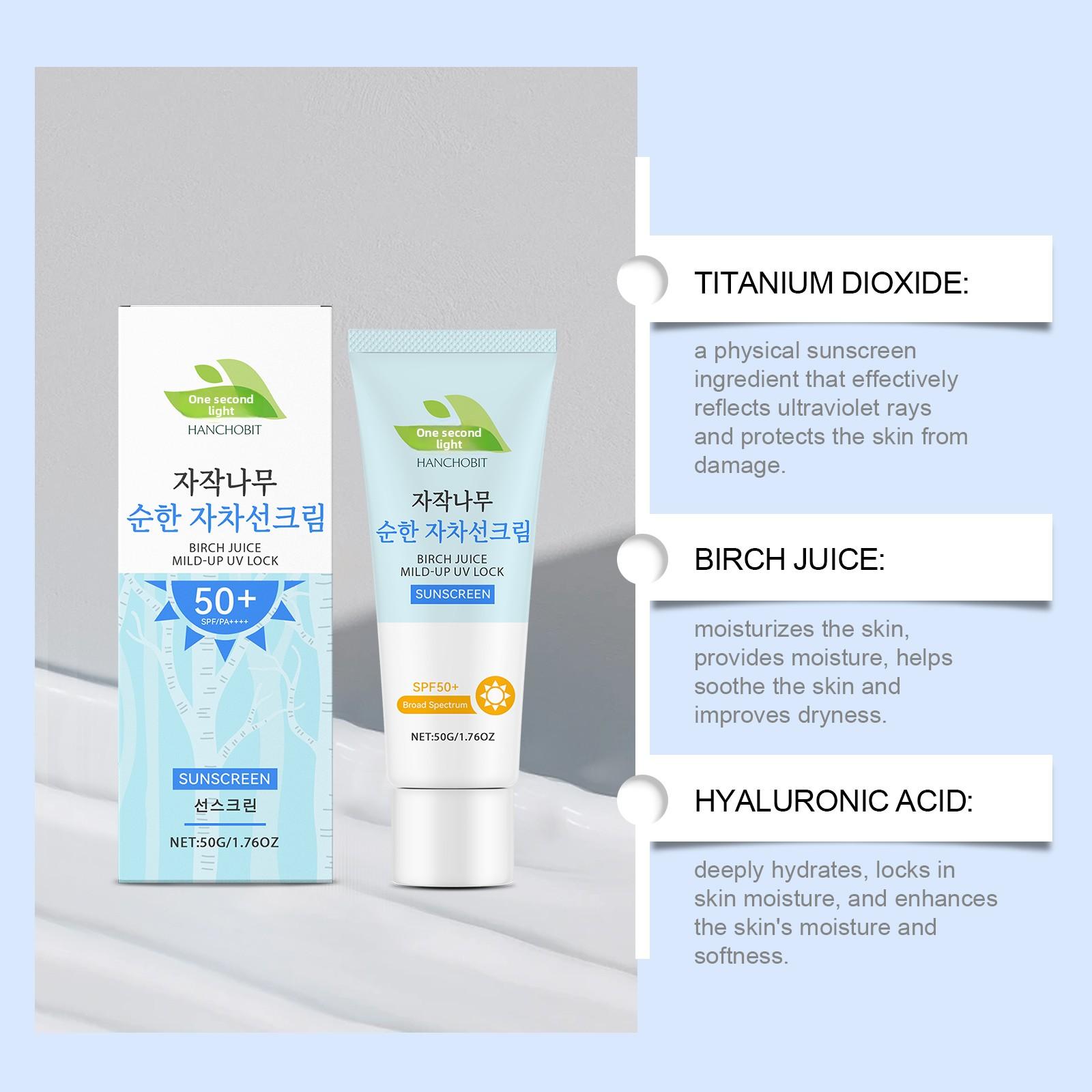 HANCHOBIT Birch Sap Gentle Protective Cream Outdoor Protection Gentle Moisturizing Lightweight Refreshing Skin Care