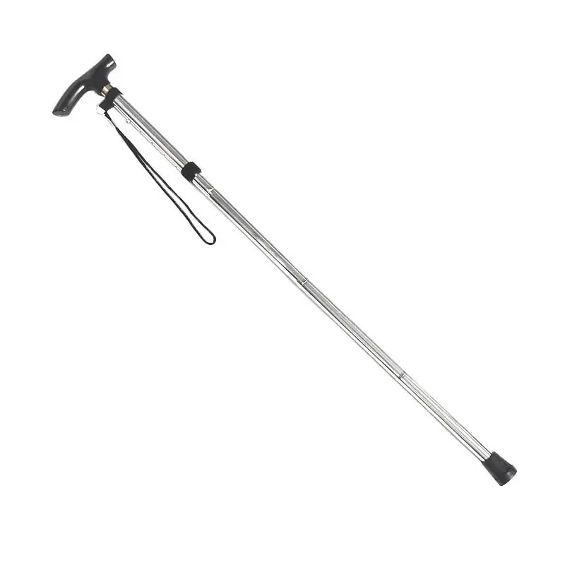 Aluminum Alloy Hiking Stick, Adjustable Folding Trekking Pole, Non-Slip Walking Cane for Elderly, 5-Section Extendable Staff, Collapsible Alloy Stick