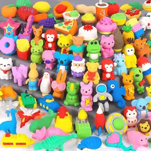 70 Pack Animal Erasers  Kids Bulk Desk Pets Classroom Prizes Treasure Box Toys  Classroom Supplies, 3D Puzzle Mini Erasers Pencil Eraser Back to School Supplies  Kids Party Favors (Random)