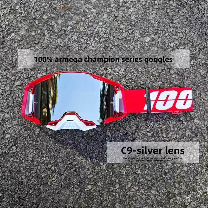 100% armega champion series goggles Quick Release Off-Road Motorcycle Goggles -Pro Motocross MX ATV Dirt Bike Racing Goggles, Anti-Fog UV Protection Lens, Adjustable Strap,Shockproof Eye Protection for Outdoor Adventure Riders Motorbike Gear