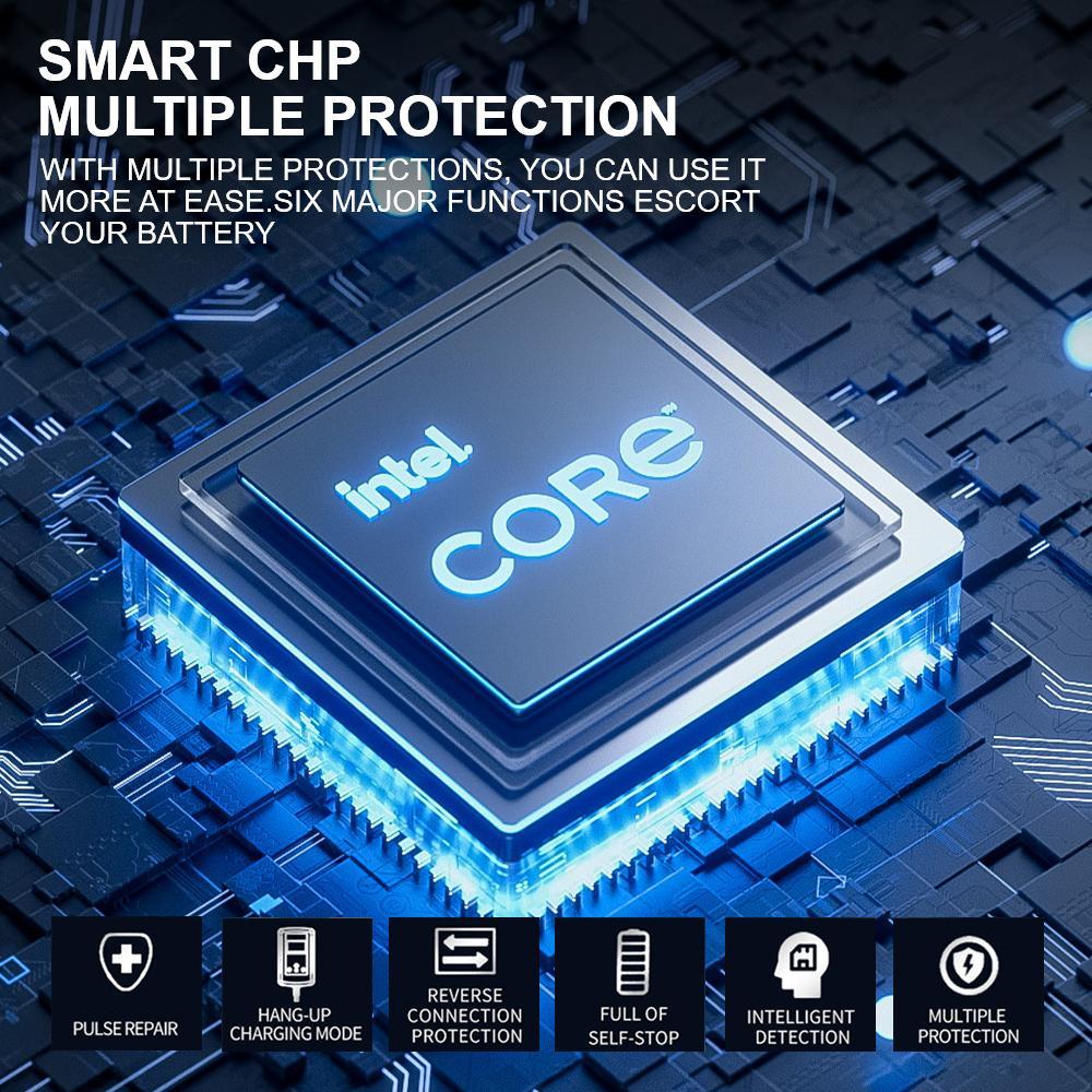 Smart Battery Charger, 1 Count Multipurpose 6V 12V Automatic Float Charger, Car Battery Charger, Car Body Repair Tool