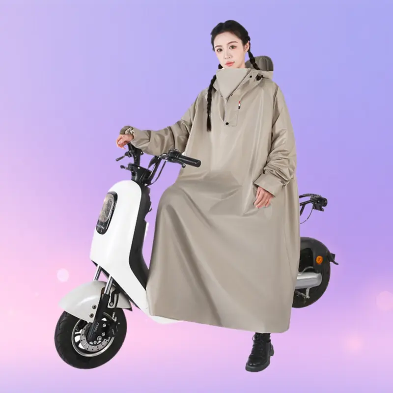 1-Piece Waterproof Seal Raincoat for Electric Scooter - Heavy Rain Grade, Full Body Integrated, Sleeved, for Daily Commute