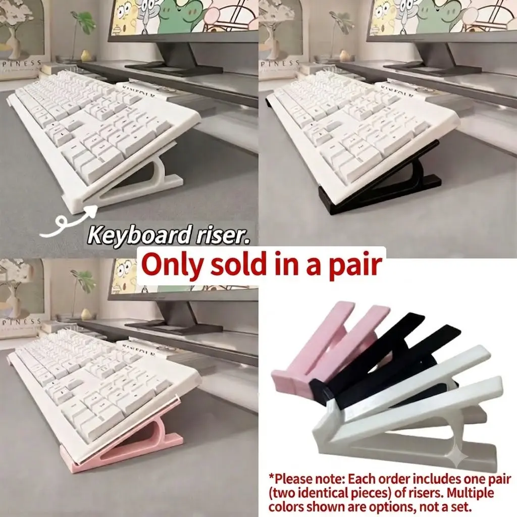 Ergonomic Keyboard Riser, Anti-Slip Mini Mechanical Keyboard Stand, Invisible Tilt Computer Keyboard Holder, Office & Gaming Use, Gaming Accessories