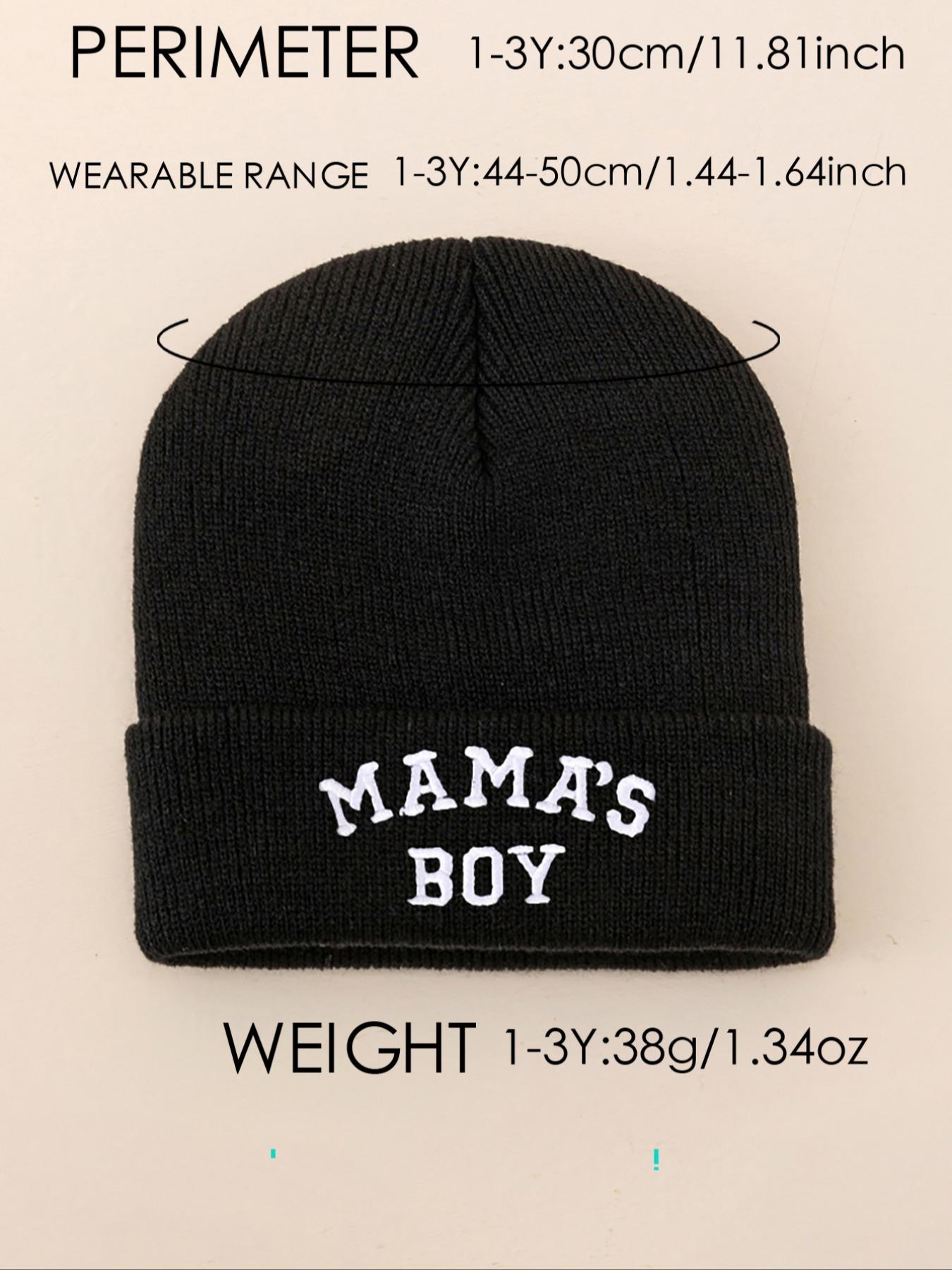 Newborn Knit Hat with Letter Embroidery, Warm Winter Beanie for Infants, Suitable for Outdoor Use, Casual Style for Daily Commute, Bonnet