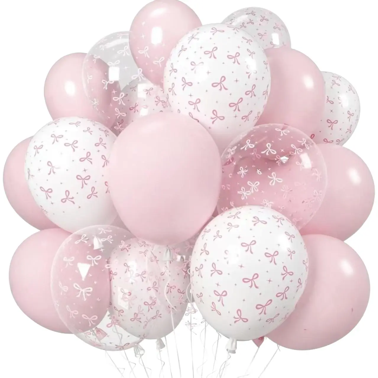 35-Piece Bowknot Theme Balloon Set, Perfect for Girl Birthday, Singles Party, Wedding, Anniversary, Christmas Party Decorations