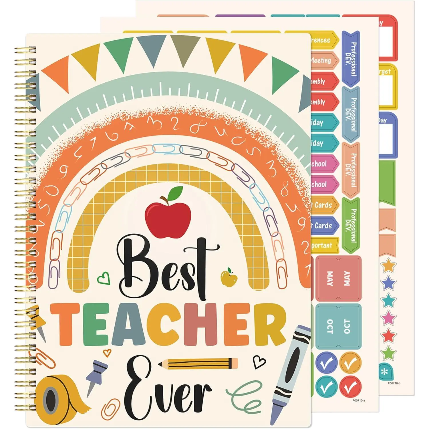 Undated Teacher Planner 2026-2027 - Teacher Lesson Planner, 9''x11'', Newly Page without Time Limited, 2026-2027 Teachers Lesson Plan Book, Teacher Planners with Stickers and Inner Pocket
