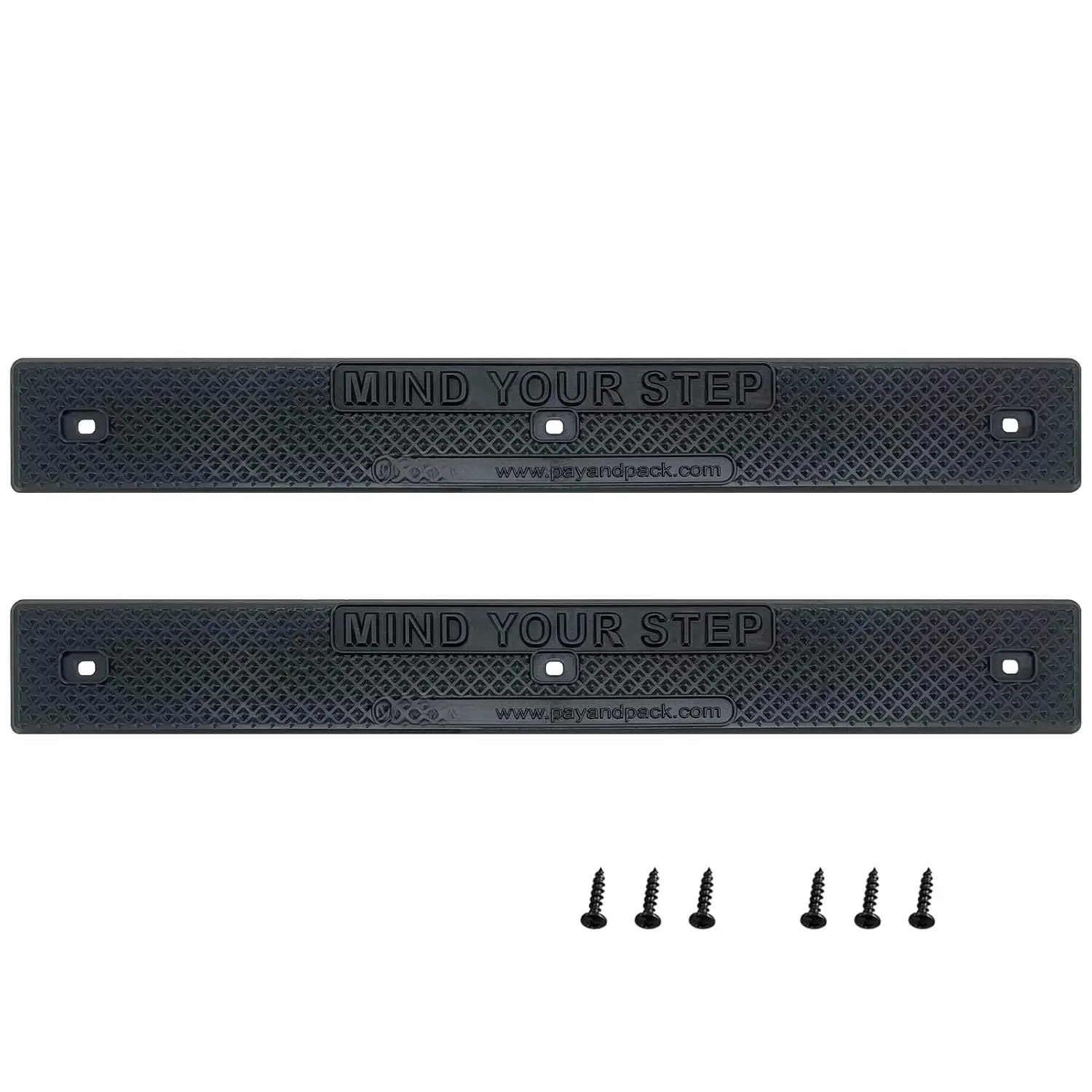 Stair Treads 16"x2" with Screws Down Strip for Safety Stair Step Staircase Increase Safety  Slippery Stairs, Non-Slip, Footgrip, Antislip Strip, Slip Resistant, Decks, Stairs (2, Black)