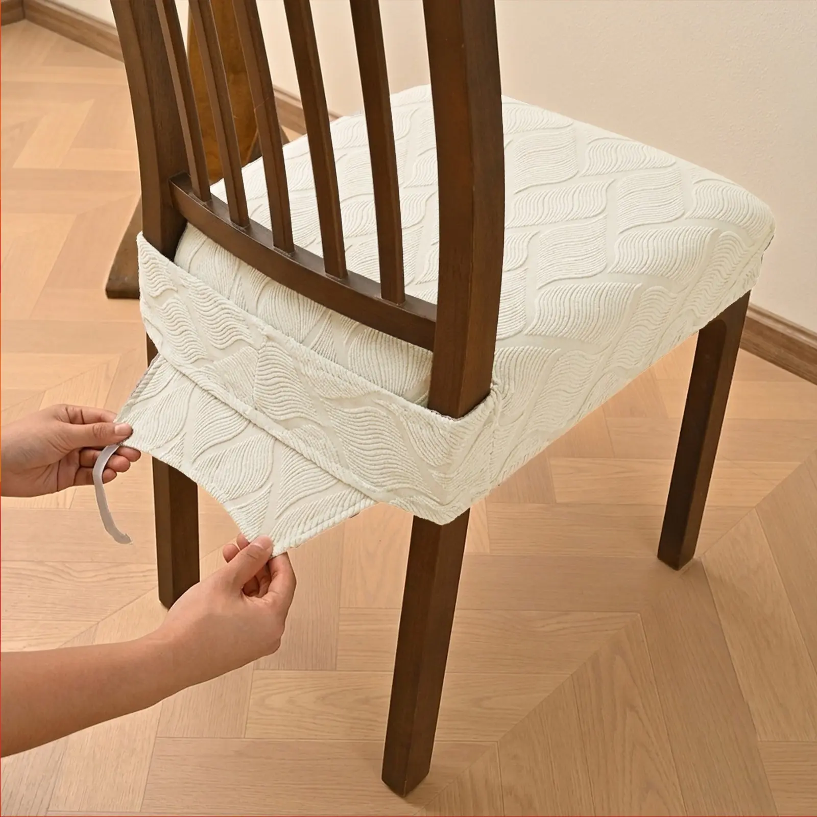 2/4/6 Pieces Dining Chair Covers, Brushed Jacquard, Detachable & Washable, Protects Furniture, Ideal for Dining Room, Living Room, Bedroom, Office