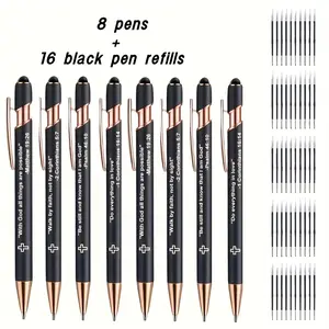 8 Set Christian Pens Stylus Inspirational Bible Verse Pens Bulk Christian Gifts for Men Women Appreciation Gifts for Coworkers Smooth Writing Black Ink for Sunday Craft Office Church Supplies, Faithbased Gifts, Church Essentials