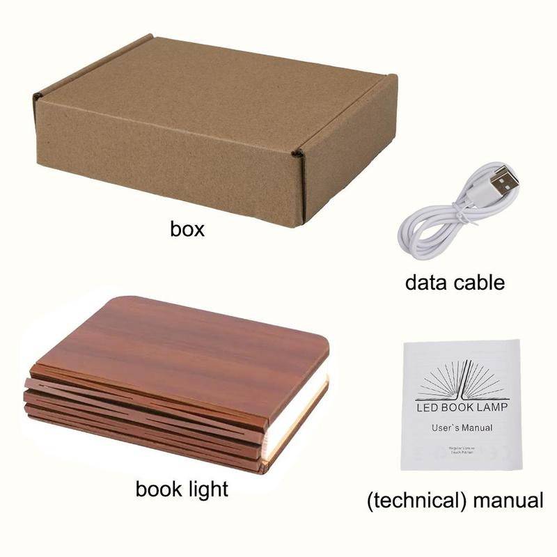 3 Colors Folding Book Lamp, Portable Creative Design Bedside Lamp with USB Rechargeable Function, 1 Count Multipurpose Night Light