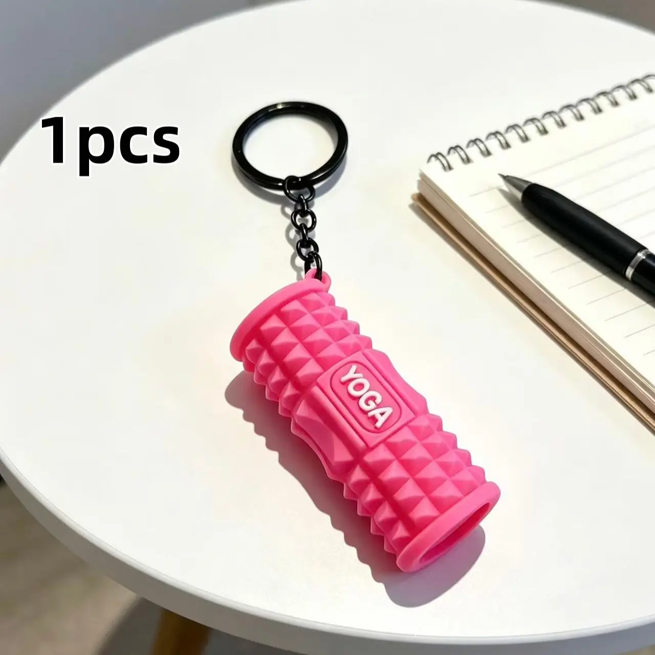 1 piece creative exercise fitness stress-relieving yoga foam roller keychain hanger accessory for car bags keychain pendant small gift