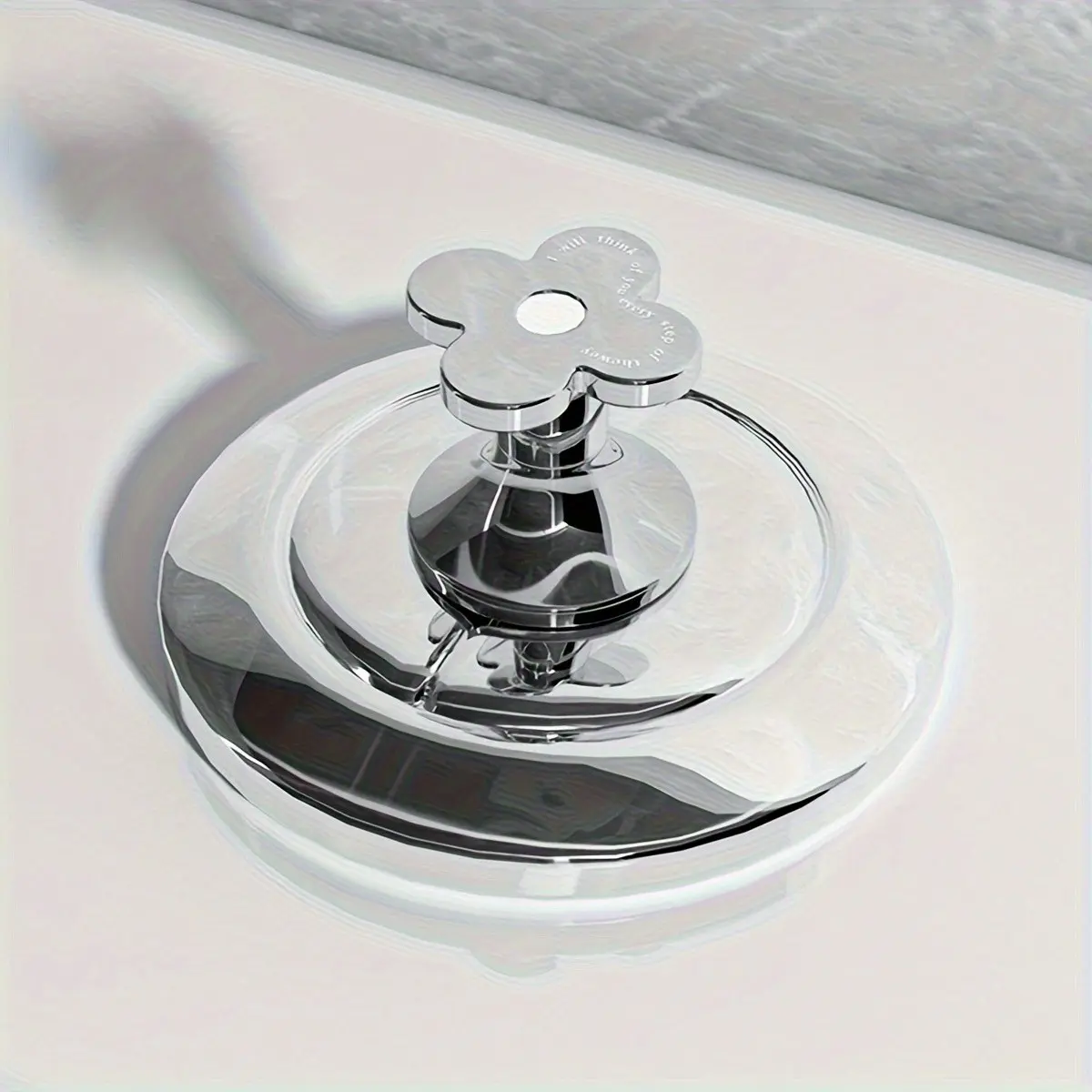 2 Pcs Silver Color Floral Toilet Flush Button, Luxury Water Tank Switch Aid, Nail Protection, Toilet Lid Handle, Drawer Door Handle