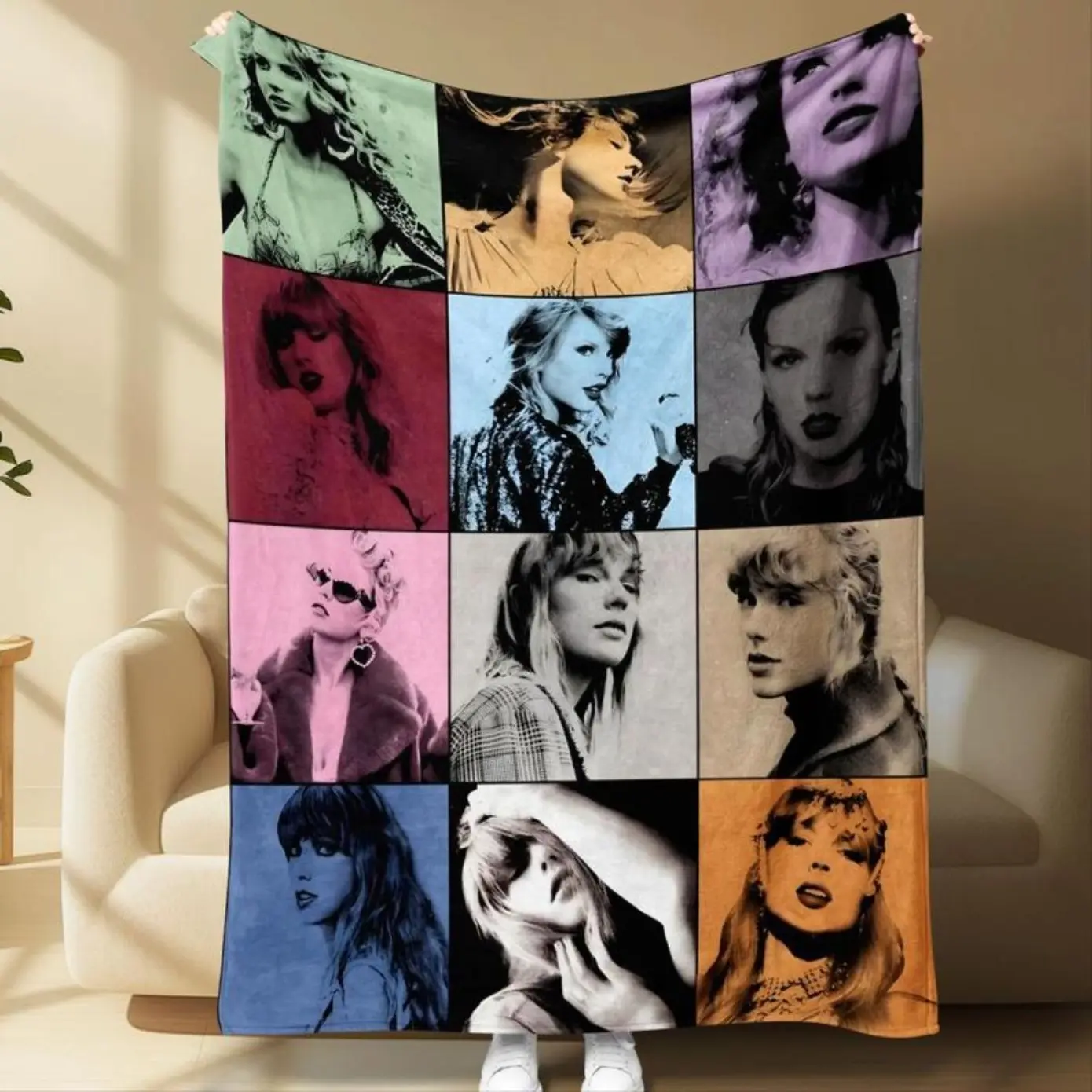 1 Piece Pop Culture Style Graphic Image Blanket Printed With Colorful Cartoon Character Elements Soft Cozy Throw Blanket Perfect For Sofa Relax Personalized Room Decor Trendy Teen Home Holiday Birthday Fan Gift Blanket