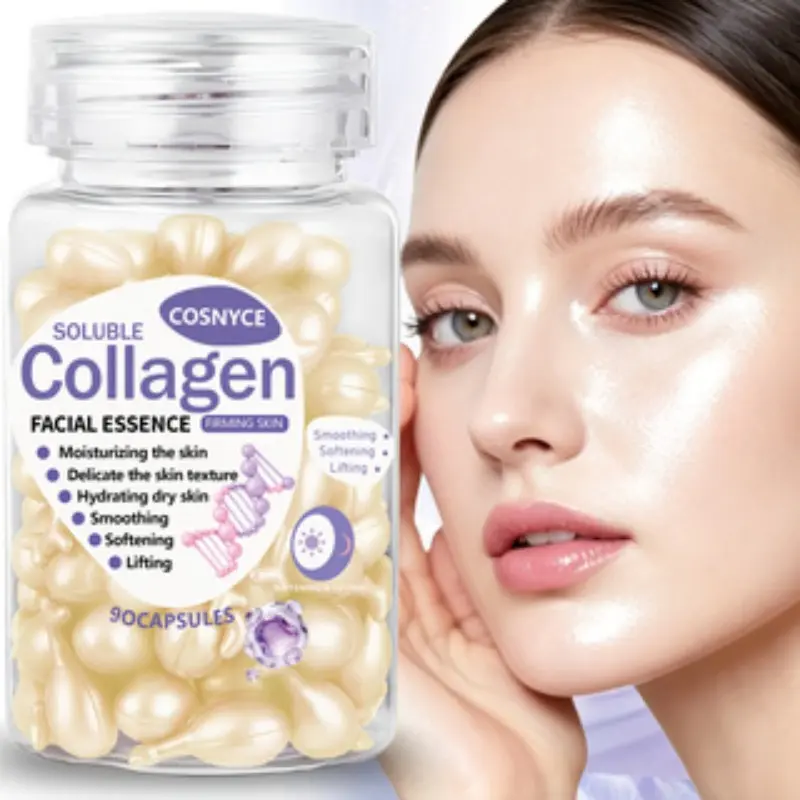 90 Pieces Collagen Facial Care, Retinol + Collagen + Hyaluronic Acid, Triple Firming Essence, Deep Moisturizing, Firm and Smooth Skin