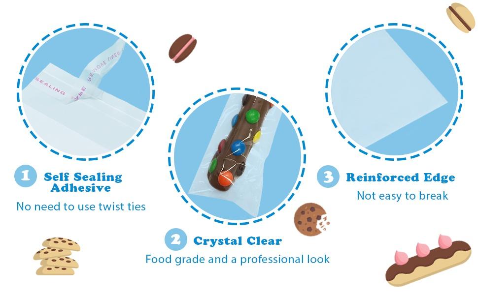 Self Sealing Cellophane Bags,2x10 Inches 100 Pcs Clear Pretzel Rod Bags, Resealable Bag for Packaging ICY Candy Popsicle Self Sealing Cellophane Bags,2x10 Inches 100 Pcs Clear Pretzel Rod Bags, Resealable Bag for Packaging ICY Candy Popsicle